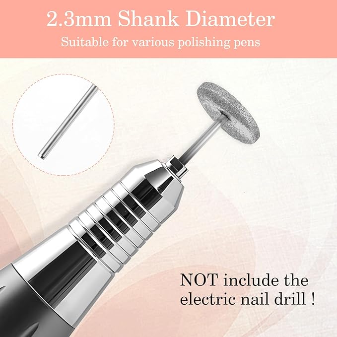 JIEYAO 2 Pcs Sanding Disc Nail Drill Bits, Flat Nail Drill Bits, Electric Foot File Replacement Head Hard Skin Remover Discs Foot Callus Removal Pedicure Supplies for Nail Salon Foot Care