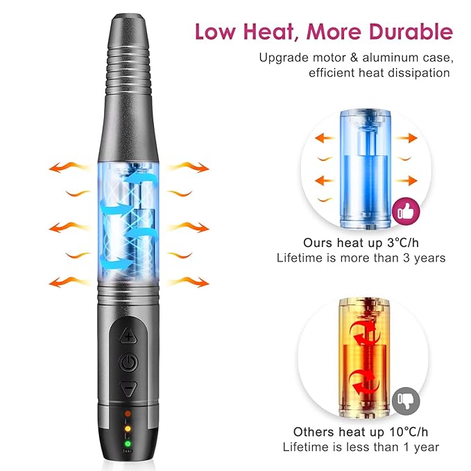COSLUS C20 Cordless Nail Drill Electric File: Professional for Acrylic Gel Dip Powder Nails Portable Nail Drill Machine Kit for Manicure Pedicure Nail Set with Everything Rechargeable Lightweight