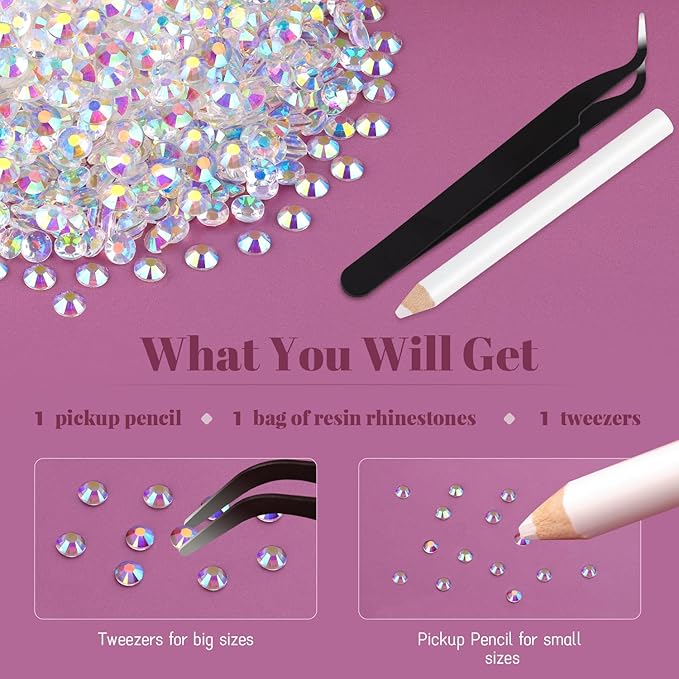 6000PCS 4mm Resin Jelly Rhinestones in Bulk (Transparent AB), Bedazzling Flatback Crystals Rhinestones for Crafting DIY Nail Decoration, Gems Diomand Charms for Tumbler Shoes Clothing Fabric