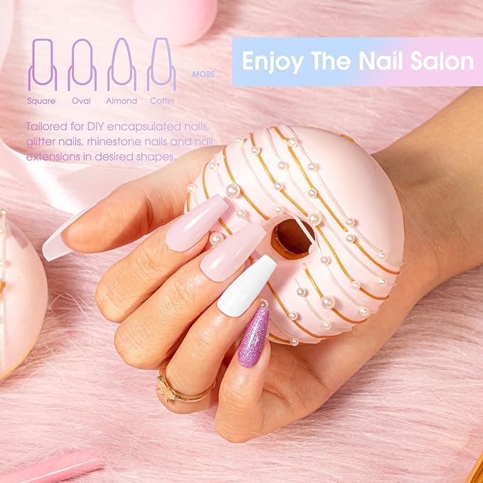 ROSALIND Soft Pink&White Poly Extension Gel for Nails, 2 PCS 1oz/30ml White Poly Nail Gel Light Pink Poly Builder Acrylic Extension, Poly Nail Colors in Tube