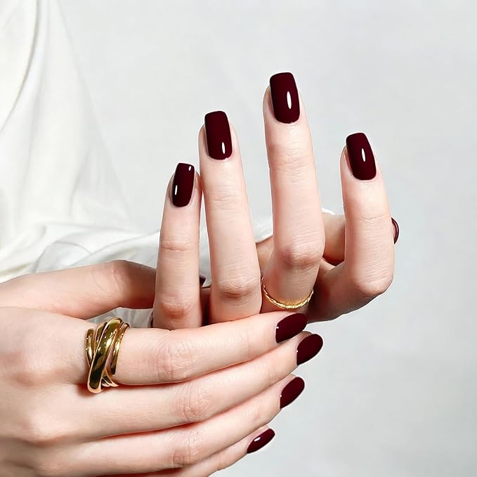 MEGIOR Deep Cherry Red Gel Nail Polish 0.5 Fl Oz Cherry Red Soak Off UV LED Lamp Light Cure Gel Polish Kit for Salon and Nail Art Starter Manicure DIY at Home