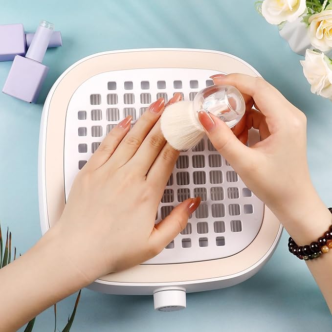 BQAN Nail Dust Brush Nail Art Dust Powder Remover Brush Nail Arts Dust Cleaner Brush Soft Kabuki Cleaner Brush for Makeup or Acrylic UV Gel Nail Arts (Transparent)