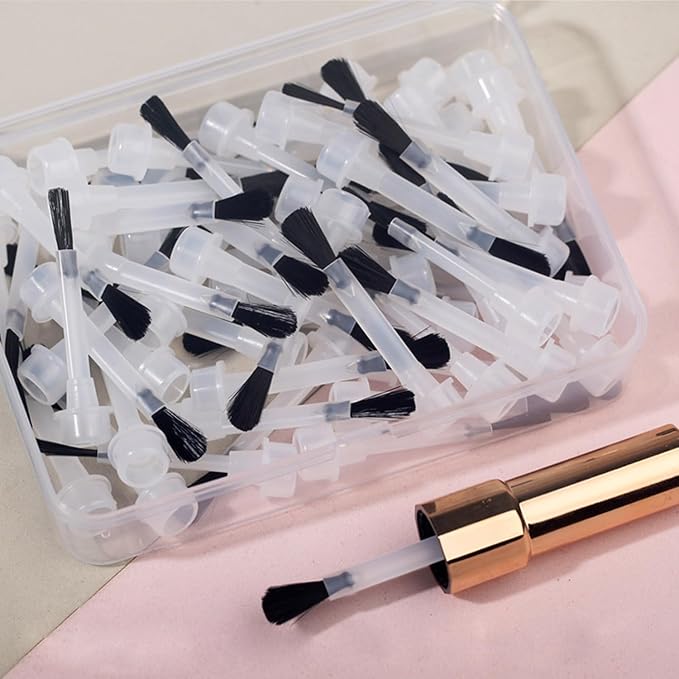 Replacement Nail Polish Brush Kit Disposable Nail Art Brush Set With Handle Dip Powder Liquid Replacement Brushes Soft Bristles Nail Brushes,25pcs/Box