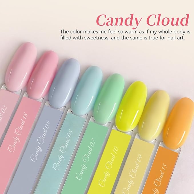 BORN PRETTY Pastel Gel Nail Polish 23Pcs,Spring Summer Easter Gift Collection Macaron Candy Sweet Colors Soft Nude Pink Green Blue Yellow Neon Hot Pink Gel Polish Kit with Base&Glossy Matte Top Coat
