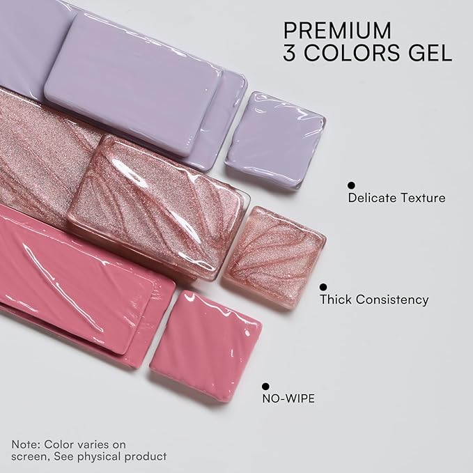 Makartt 5-in-1 Nail Art Gel: ColorPot 3 Colors Gel Nail Polish No Wipe with Nail Stamp for Stamping, Ombre Patting, Painting, French Tips & Sculpting with Silicone Head for Diy Nails at Home Salon