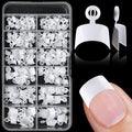 240pc Square Gel Nail Tips Short Fake Nails for Press on Nails White Acrylic Nails Tips, 12 Sizes Half Cover Nail tips Square Soft Gel Nail Tips False Nails Extension Artificial Fingernail