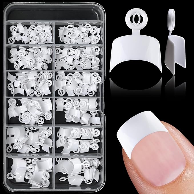240pc Square Gel Nail Tips Short Fake Nails for Press on Nails White Acrylic Nails Tips, 12 Sizes Half Cover Nail tips Square Soft Gel Nail Tips False Nails Extension Artificial Fingernail