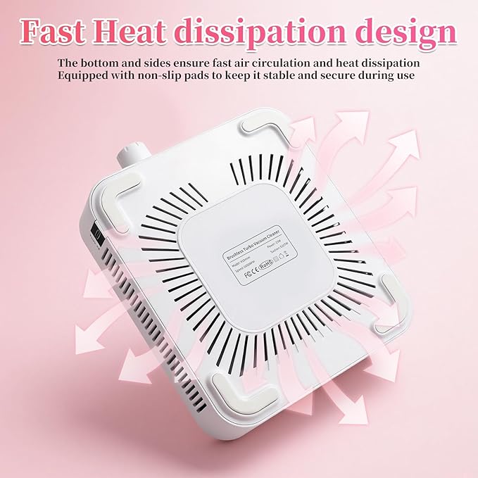 Nail Dust Collector, 6000RPM Rechargable Dust Collector Nail Tech with 30Pcs Reusable Filters, Protable Nails Vacuum Fan Dust Collector Powerful Suction for Beginner Nails Salon & Home