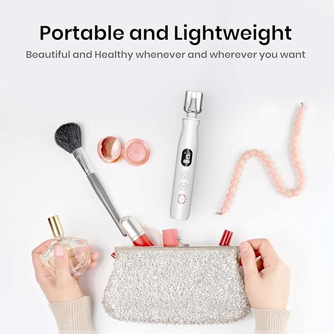Nail Drill Kit, Electric Nail File with LCD & Lamp, Long-Lasting Thick Toenail Grind, Rechargeable & Cordless Toe Nail Care Tools for Women & Men Manicure and Pedicure Gifts