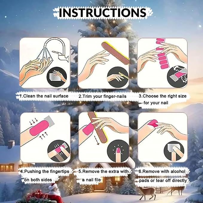 6 Sheets Christmas Nail Polish Strips 3D Green Xmas Trees Gel Nail Stickers Snowflake Self-Adhesive Xmas Holiday Full Wraps with Reindeer Santa Claus Elk Full Wrap Toenail Stickers for Women Nails DIY