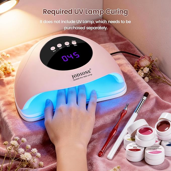 JODSONE 20 Colors Solid Paint Nail Art Painting Drawing Gel Nail Polish with Nail Brush Pen for DIY At Home