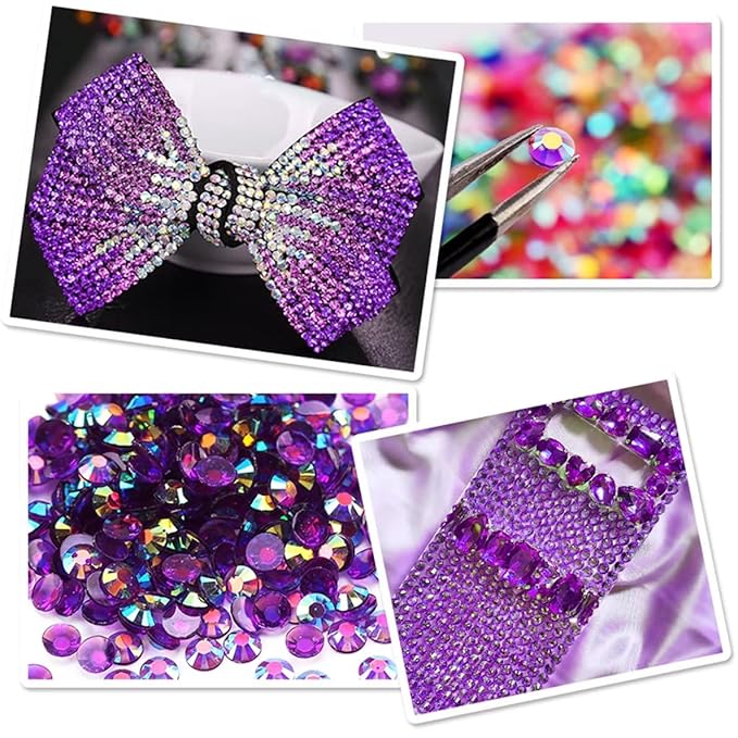 4500 Pcs SS6 2mm AB Flatback Rhinestones for Nails Art Crafts Transparent Glitter Round Gems Crystals DIY Clothes Shoes(Clear White AB)