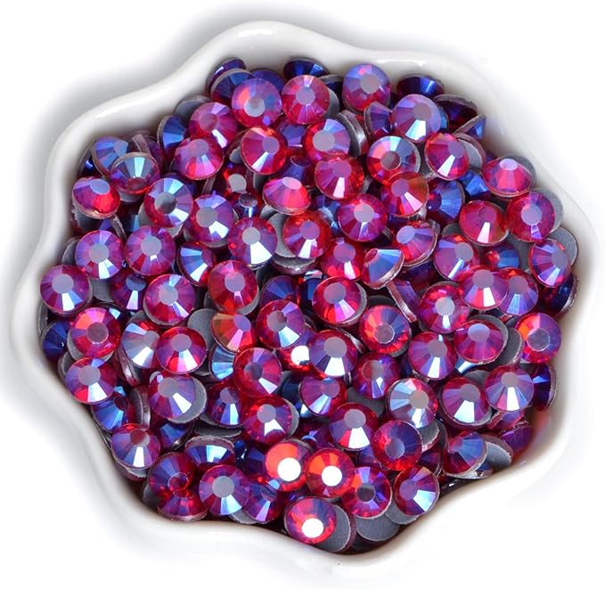 2880 Pieces SS16 Siam AB Hotfix Rhinestones Flatback Round Crystal Glass Rhinestones Gems for Crafts Nail Face Art Clothes Shoes Bags DIY
