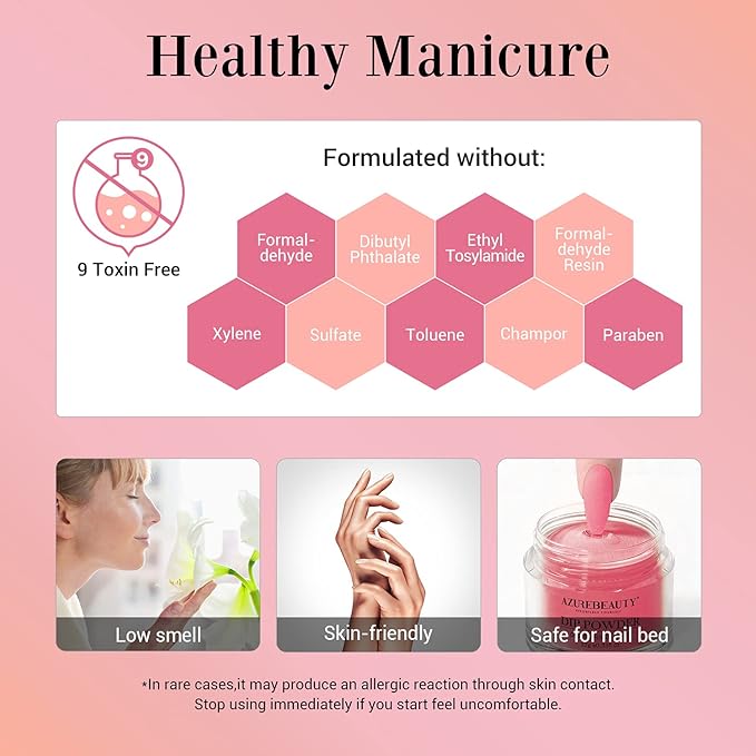 AZUREBEAUTY Dip Powder Nail Kit Starter Pink Blue Palette Acrylic Dipping Powder System