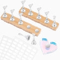 Nail Stand for Press On Nail Holder for Painting Nails, Magnetic Fake Nail Stands Tips, Heart Shape Nail Holder with Double-sided Tape Practice Nail Art Tools（Wood A）