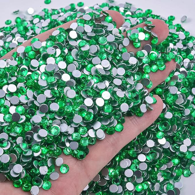 Blinginbox 288 Pieces SS30/6.4-6.6mm Flat Back Crystal Rhinestones Round Gems for Nail Art,Peridot