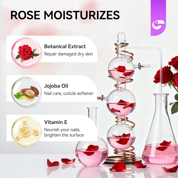 Gelike EC Nail Care Cuticle Softener: Organic Cuticle Remover Cream - Natural Moisturizer Nourish Balm - Rich Vitamin E Spa for Dry Skin - Rose Scent for Woman