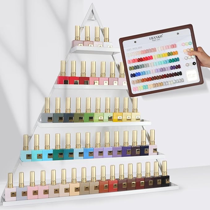 EBANKU 60 Colors Gel Nail Polish Set, Same Color Same Bottle Gel Polish Kit with 2PCS Functional Gel Soak Off Nail Art Manicure Salon DIY at Home for Women