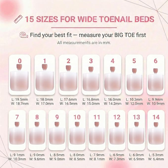 Sheer Blush French Tip Toe Nail Press Ons, 150PCS Square Full Cover Soft Gel Toe Nail Tips, 15 Sizes for Wide Toenail Beds, Pre-Shaped for DIY French Pedicure & Salon