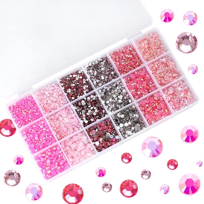 22380pcs Resin Rhinestones Set 3/4/6mm Flatback Stones Glitter Crystal Bulk for Garment Nail Art Decorations Resin Flatback Rhinestones Kit for Nail Crafts Tumbler Round Shape(JJ)