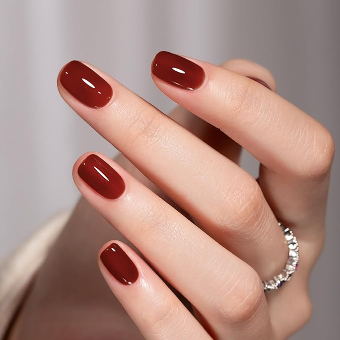 MEGIOR Auburn Tortoise Gel Nail Polish 0.5 Fl Oz Caramel Brown Neutral Transparent Colors Soak Off UV LED Lamp Light Cure Gel Polish Kit for Salon and Nail Art Starter Manicure DIY at Home