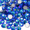 Genie Crystal 1440 Pcs Peacock Blue AB Rhinestones Flatback SS 20, 5 mm 10 Gross Pack Blue Zircon Aurora Borealis Glass Glue on Rhinestone for Tumbler, Cup, Shoes, Dreass,DIY Crafts, Bling Decoration
