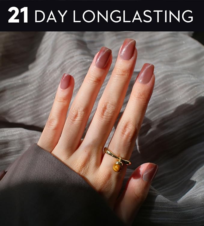 Semi Cured Gel Nail Strips - UV Light Gel Nail Stickers - 20 Long Lasting Salon Quality Wraps (Meteoric Blazing Red)