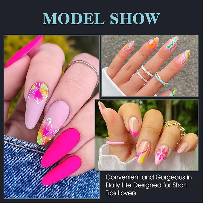 Gelike ec Nail Tips Almond for Salon: 552 Pcs Medium Soft Gel Nail Tips for Manicure 12 Sizes