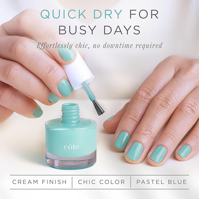 Cote Beauty’s Blue Jay Song Pastel Nail Polish, Smooth & Creamy Finish, Vegan & Cruelty-Free Long Lasting Nail Polish, Ideal for Elegant Manicures, Made in USA, 0.27 Fl Oz