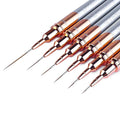 Liner Brush for Nails, 6Pcs Thin Nail Art Brushes Professional Nail Detail Brush for Gel Polish Sizes 5/7/9/11/15/25mm (Silver and Golden)