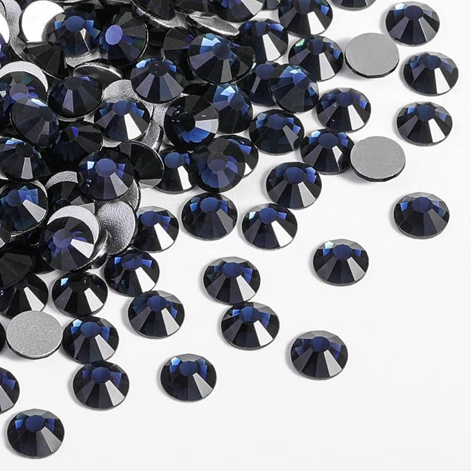 beadsland Flat Back Crystal Rhinestones Round Gems for Nail Art and Craft Glue Fix,Montana (6.4-6.6mm) SS30/288pcs