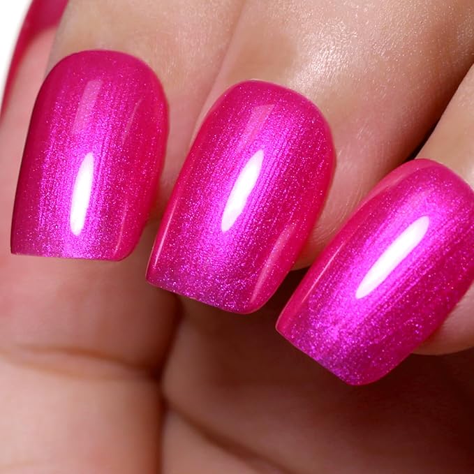 Pearl Gel Nail Polish,Rose Pink Glitter Pearl Gel Nail Polish Sparkle Shimmer Fall Winter Soak off LED UV for Art DIY Manicure 15ML