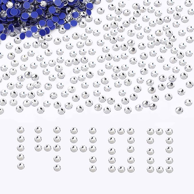 NCB 14400pcs Hotfix Crystal Rhinestones for Clothes Crafts, Hot Fix Bulk Flatback Crystals, Iron on Hotfix for DIY Decoration 100 Gross (Clear Crystal, ss10/14400pcs)