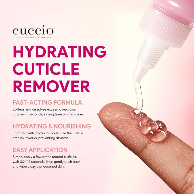 Cuccio Pro Hydrating Cuticle Remover 4 fl oz – Professional Fast-Acting Cuticle Softener & Remover for Dry, Rough Cuticles, Moisturizing Lanolin-Infused Formula for Healthy Nails