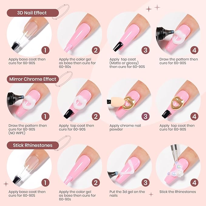 White Sculpting Gel for 3D Nail Art - 30g No Wipe Molding Gel for Charms, Rhinestone Decoration and Carving Designs