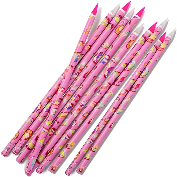 10pcs Nail Dotting Rhinestone Picker Tool, Self-Adhesive Wax Pencil for Rhinestones Nail Charms Gems, Nail Art Tools Diamond Art Accessories,Wax Pen Diamond Painting Tools for Bedazzler Bedazzling Kit