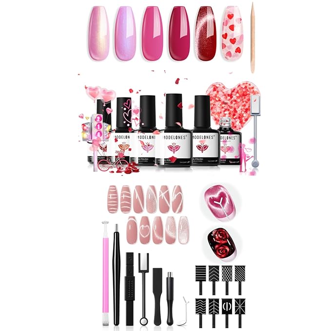 modelones Cat Eye Magnet Set+ 6 colors Gel Nail Polish Set