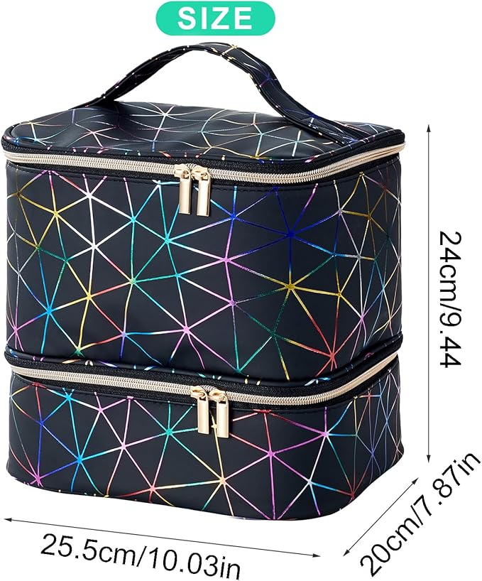 Nail Polish Organizer Bag Holds 30 Bottles Nail Supplies Storage Organizers Box NailPolish Carrying Case Organizer Nails Kit Bag Organizers Case For Nails Polish And Manicure Set,Sponge Partitions