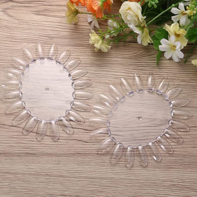 Nail Art Practice Card Clear Plastic Nail Polish Color Display Wheel with 20 Tips 5.1 X 4.3 Inches for Diy Manicure and Salon Use