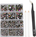 NCB 8000pcs Non Hotfix Rhinestones 10 Sizes Flatback Crystal Glass Rhinestones with Tweezers and Picking Pen for Nail Art Clothes Bags Phone Decorations Crafts DIY (099 Vitrail Medium Mix SS3-SS30)
