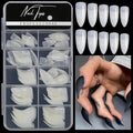 100PCS Medium Stiletto Nail Tips,10 Sizes Artificial Press on Nail Tips Halloween Style Natural Stiletto False Eagle Claw Art for Nail Salons (Natural)