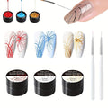 5g/0.18oz Spider Nail Gel Kit for Nail Painting Nails Art Design for Art Wire Drawing Nail Gel for Line with Brushes (Red Golden Blue)