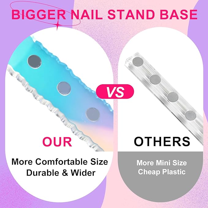 Nail Stand For Press Ons, Acrylic Nail Holder For Painting Nails With A Heart Shape Acrylic Nail Stand, Press On Nail Stand Nail Art Practice Nail Dispaly Nail Kit Home DIY Salon Supplies