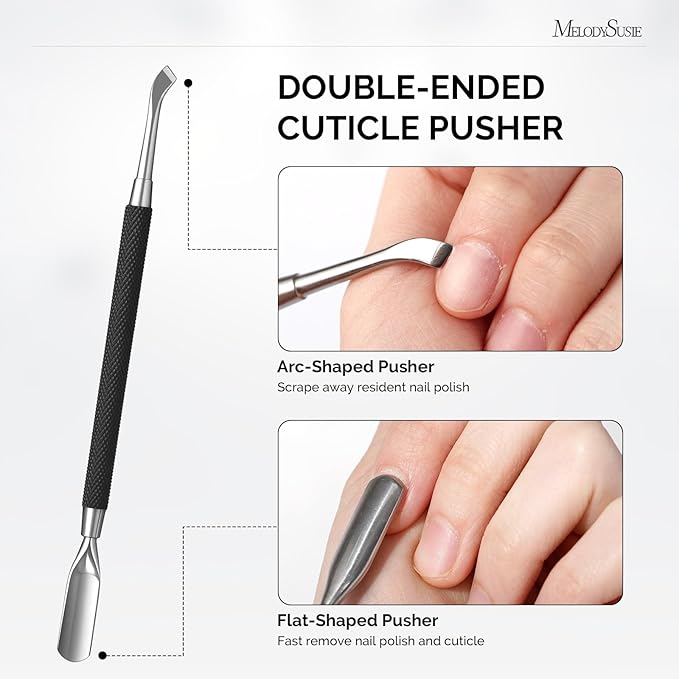 Melodysusie 4 in 1 Acrylic Nail Clippers Set, with Cuticle Trimmer and Dual-Ended Cuticle Pusher Remover, Stainless Steel Acrylic Nail Cutter Set, Pedicure Manicure Acrylic Nail Tools for Home Salon