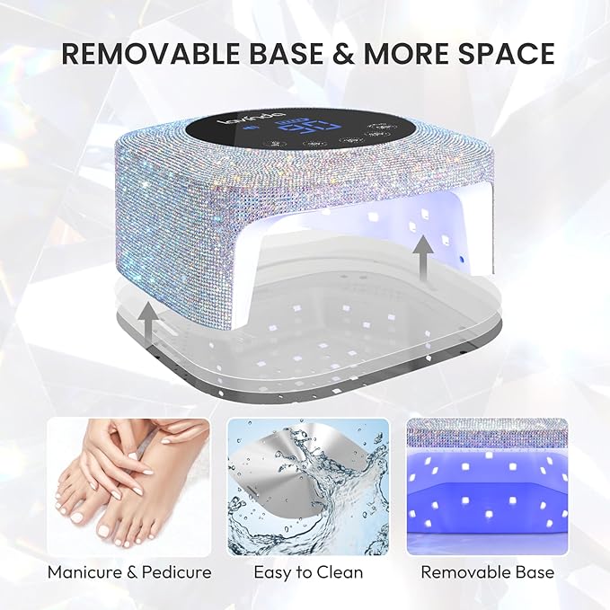 Lavinda UV LED Nail Lamp, 54W Rechargeable Cordless Nail Lamp Nail Dryer Gel Polish UV Nail Light with 4 Timer Setting, Professional Quick Dry Curing Lamp with Display Auto Sensor for Salon & Home