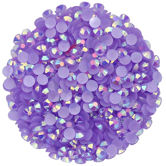 4500 Pcs SS12 3mm AB Flatback Rhinestones for Nails Art Crafts Glitter Round Shine Gems Crystals DIY Clothes Shoes （Purple AB）