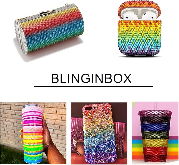 Blinginbox Flatback Glass Rhinestones,Bedazzler Gems 2880pcs Non Hotfix Crystal Rhinestones for Nail Charms Crafts Clothes Tumblers,Hot Pink Neon,Mixed SS6-20 of 0.07-0.18in