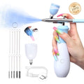 SAVILAND 25 PSI Airbrush Kit: Rechargeable Nail Airbrush Machine 3 High-Pressure Modes Cordless Airbrush for Nails with Compressor 0.3 mm Nano Nozzle Airbrush Paint for Nails Art with Cleaning Tools