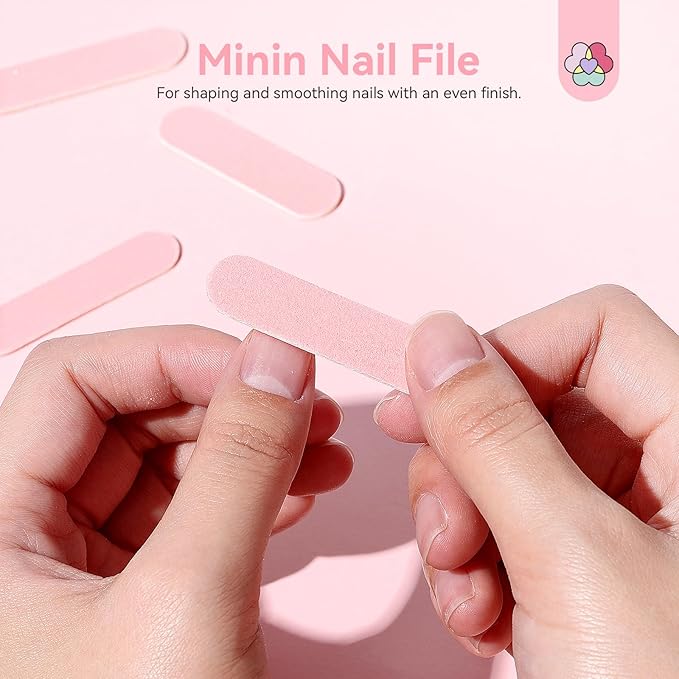 SAVILAND 20PCS Press on Nail Kit: Press On Nail Packaging with Nail File Glue Prep Pads Adhesive Tabs Acrylic Sticks Instruction Cards Pink Bags Nail Prep Application Supplies Manicure Disposable Kit