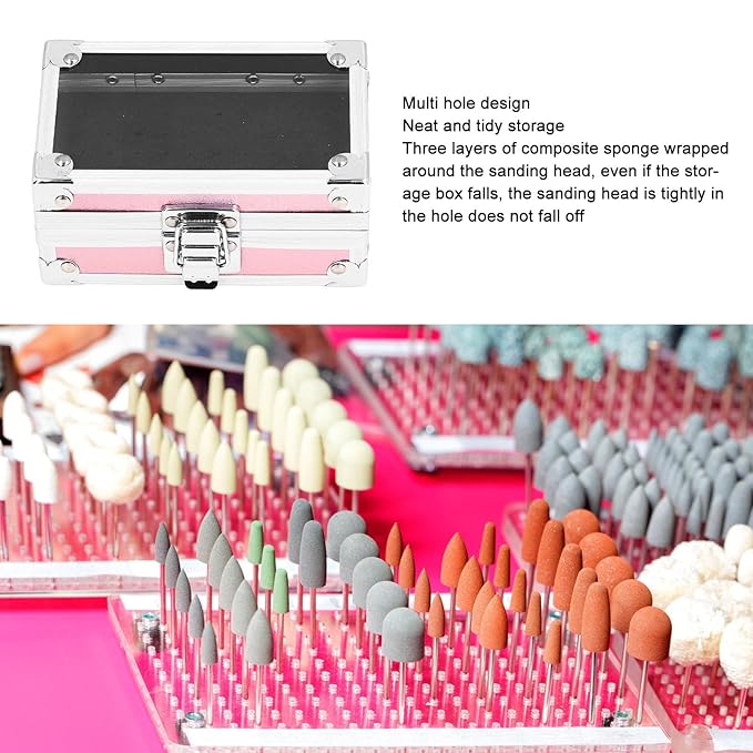 Dioche Nail Drill Bit Holder Box with 25 Holes, Professional Storage Organizer Container for Salon Manicure Tool (Dazzling)